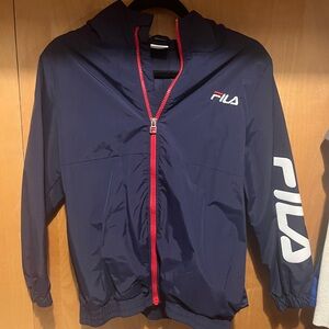 Fila Kids Navy Windbreaker with Red Accents